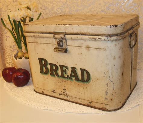 vintage metal bread box ebay|old fashioned metal bread box.